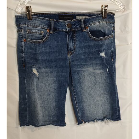 Aeropostale BERMUDA Shorts Women's Size 4 Raw Hem Distressed - Picture 1 of 5